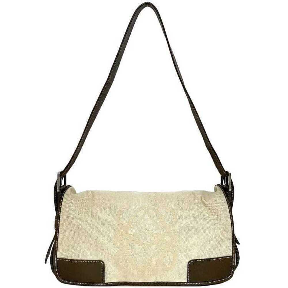 Loewe Shoulder Bag Cream White Brown Anagram Shoulder Handbag Flap
